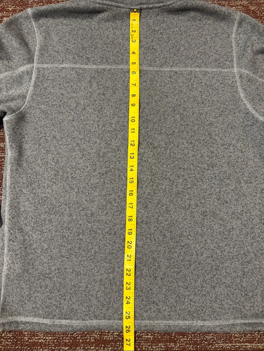 North face grey quarter zip pullover high neck fleece layer arm pocket active L